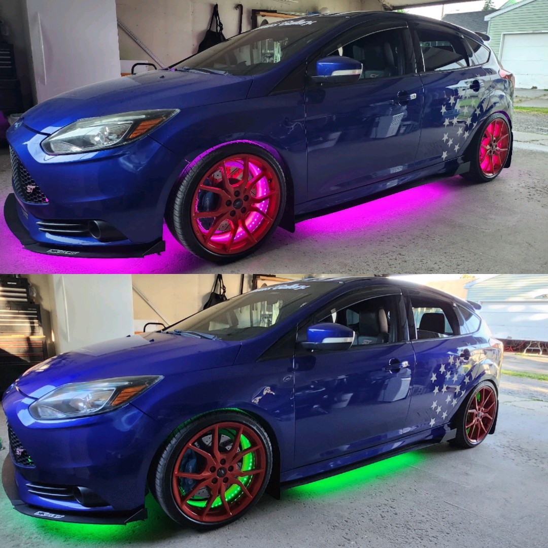 4x 15.5'' RGB Wheel Ring Lights LED Light For Car Truck Rim Lights APP Bluetooth