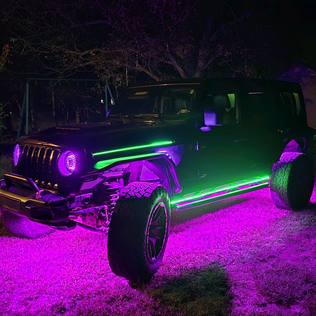 MICTUNING 12-Pod RGB LED Rock Lights - Wireless Bluetooth App & Remote Control